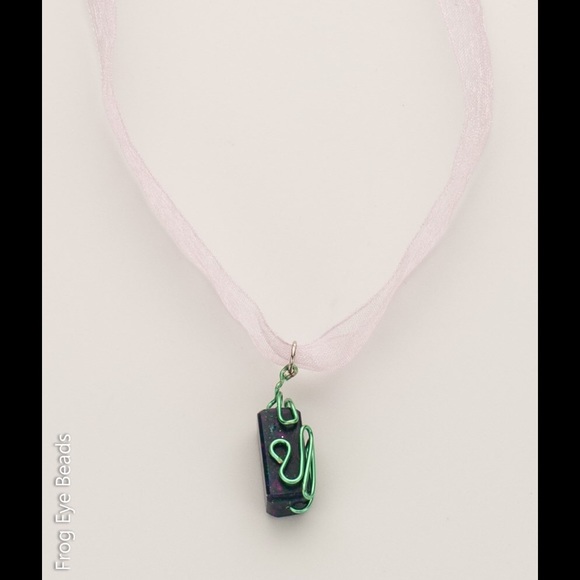 OOAK Handmade Northern Lights Green Necklace