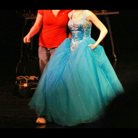 Sky blue ball gown