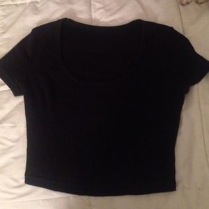 American apparel black short sleeve crop
