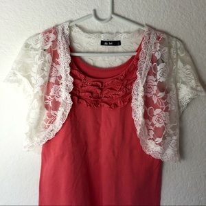 BNWT white lace bolero