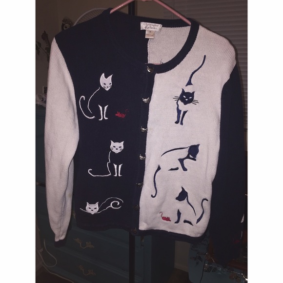 Vintage Cat Lady Button Up Sweater