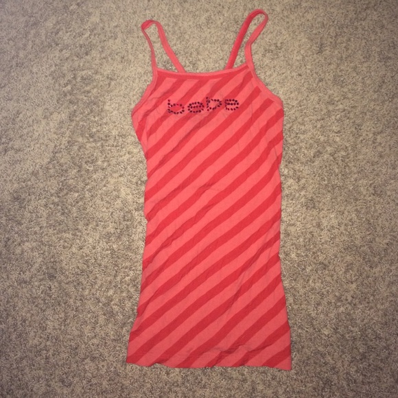 bebe red cross back tank top