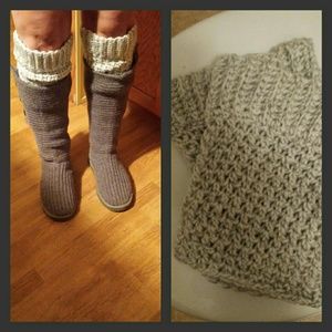 Boot toppers. Grey. Crocheted