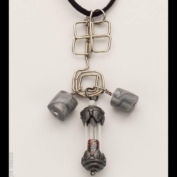 OOAK Handmade Liquid Metal & Safari Necklace