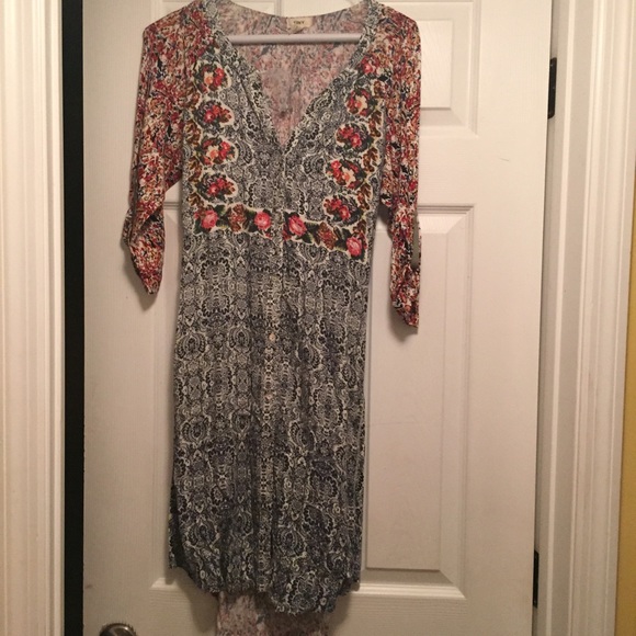 Multi print knee length dress