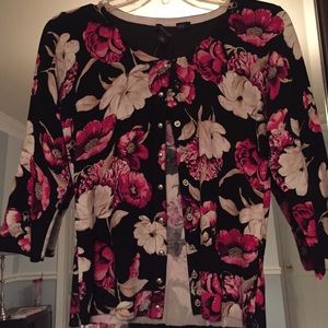 (2)New White House Black Market Floral Cardigans