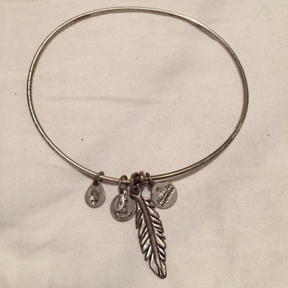 Alex and Ani Jewelry - Alex & Ani Feather Charm Bangle