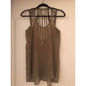 Sheer hunter green top