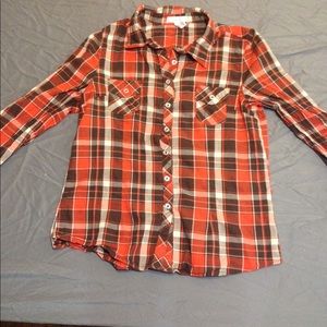 Plaid button down shirt