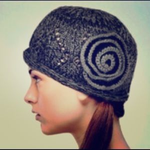 Knitted hats with flower