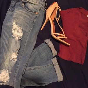 Ripped Ankle length Jeans