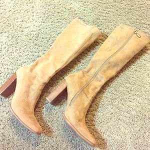 Cognac suede like knee high boots size 8