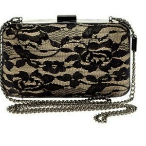 NEW Nine West Party Lace Box Clutch w/ dust bag