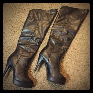 Black over the knee boots size 8