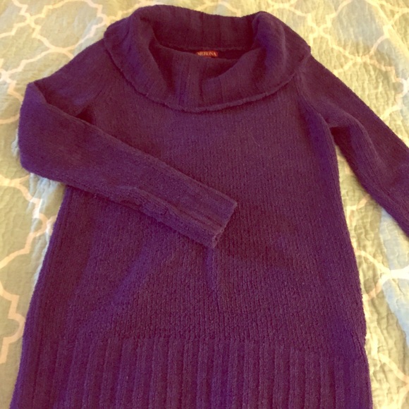 Purple cowl neck sweater