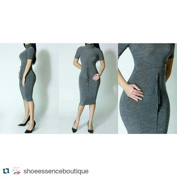 Gray Midi Dress