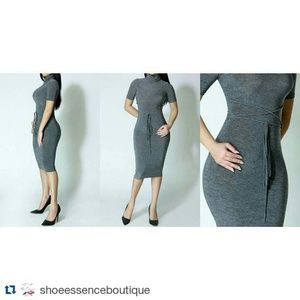 Gray Midi Dress