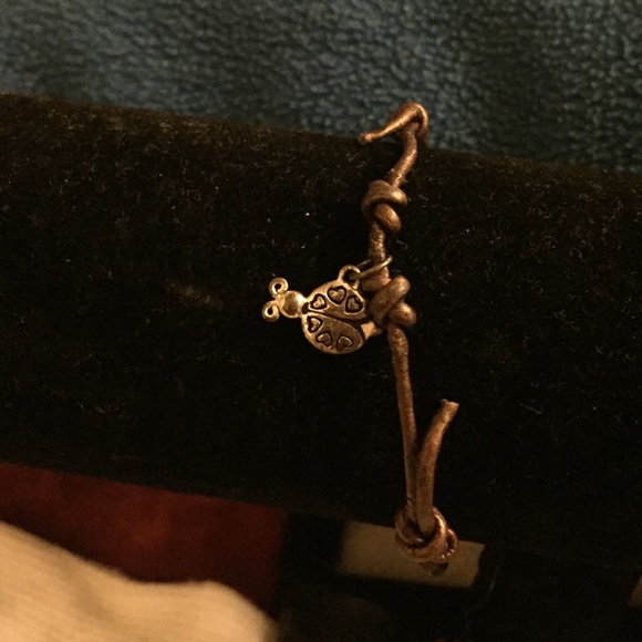 Ladybug leather bracelet