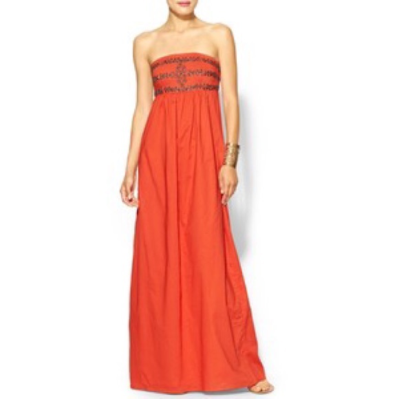 Sabine Dresses & Skirts - Sabine Willow Beaded Maxi Orange Dress - NWOT
