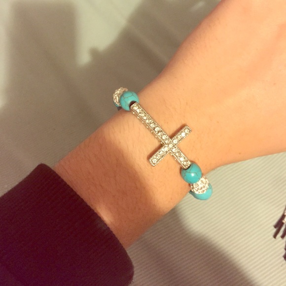Turquoise cross bracelet