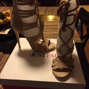 Just Fab Lace Up Sandal Booties