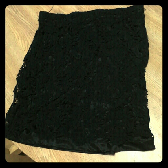 Black lace tube skirt