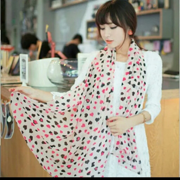 New CHIFFON heart scarf