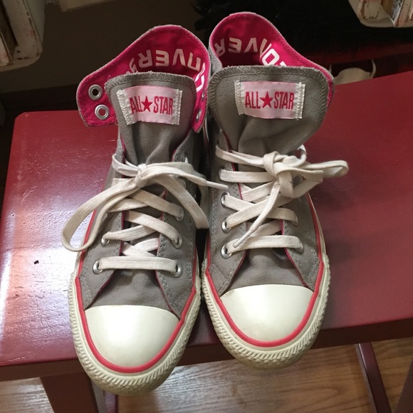 Pink and grey Converse tennis