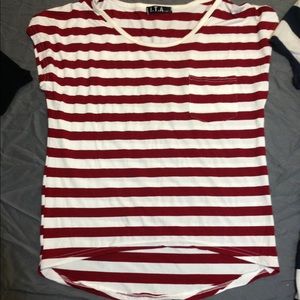 Striped spandex tee