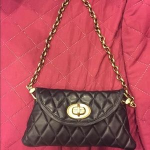 Adorable Carla Mancini black clutch bag w/strap