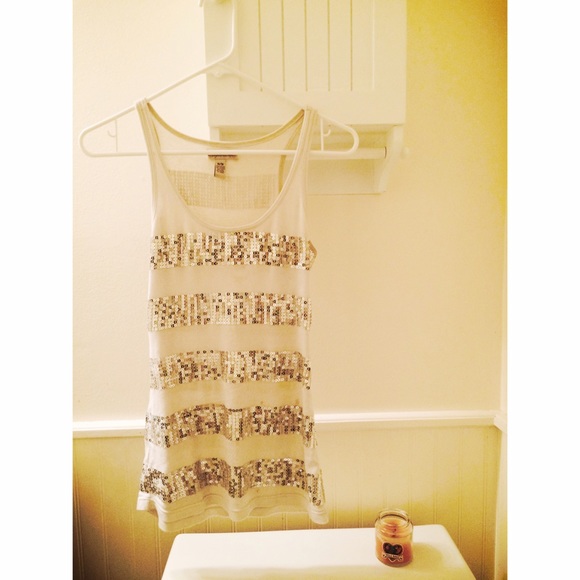 White & Sparkly Tank Top