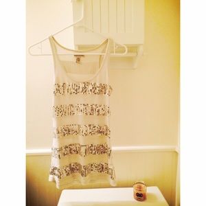 White & Sparkly Tank Top
