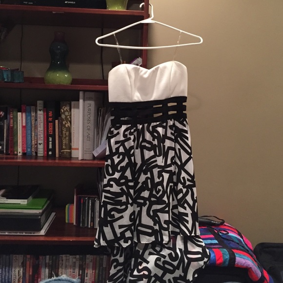 Long-short aldo strapless dress