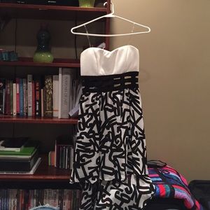 Long-short aldo strapless dress