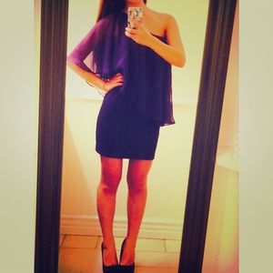 Purple One Shoulder Dress
