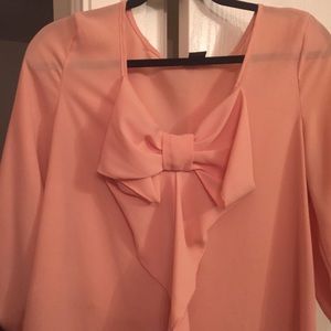coral bow shirt