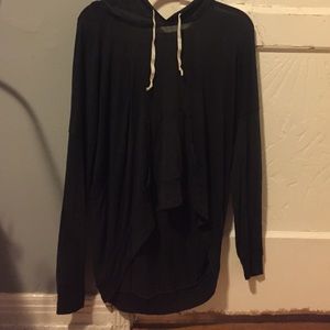 Brandy Melville high-low grey sweater w/ hoodie