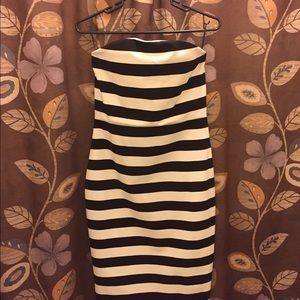Express Black & White Strapless Bodycon Dress NWOT