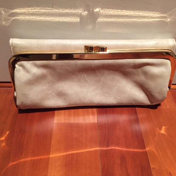 Ivory colored clutch purse