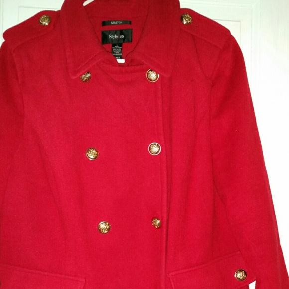 24 hr sale red peacoat!