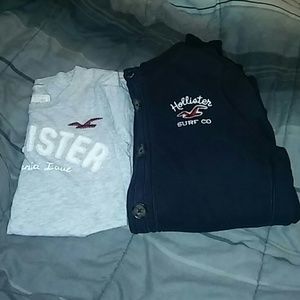 Hollister hoodie & shirt.