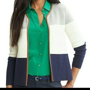 Piped Color Block Cardigan