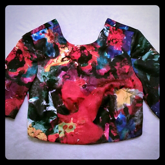 Watercolor Print Crop Top