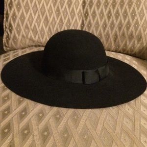 BCBG MAXAZRIA Black Wide Brim Hat