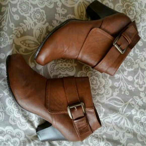 Brown ankle booties