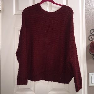 Knitted maroon sweater
