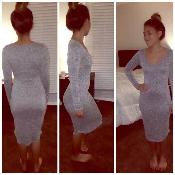 Gray mid dress