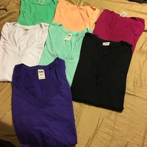 7 short sleeve vs pink shirts