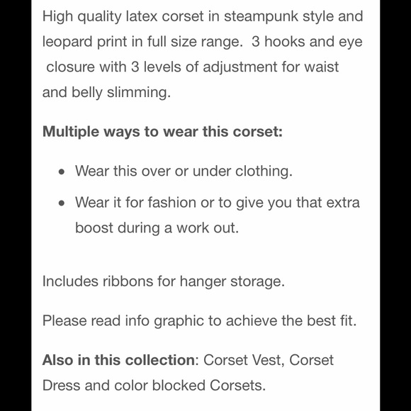 PRICE DROP🎉 Latex Leopard Steampunk Corset Waist - Picture 3 of 4