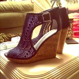 Navy Blue Lace Sandals!